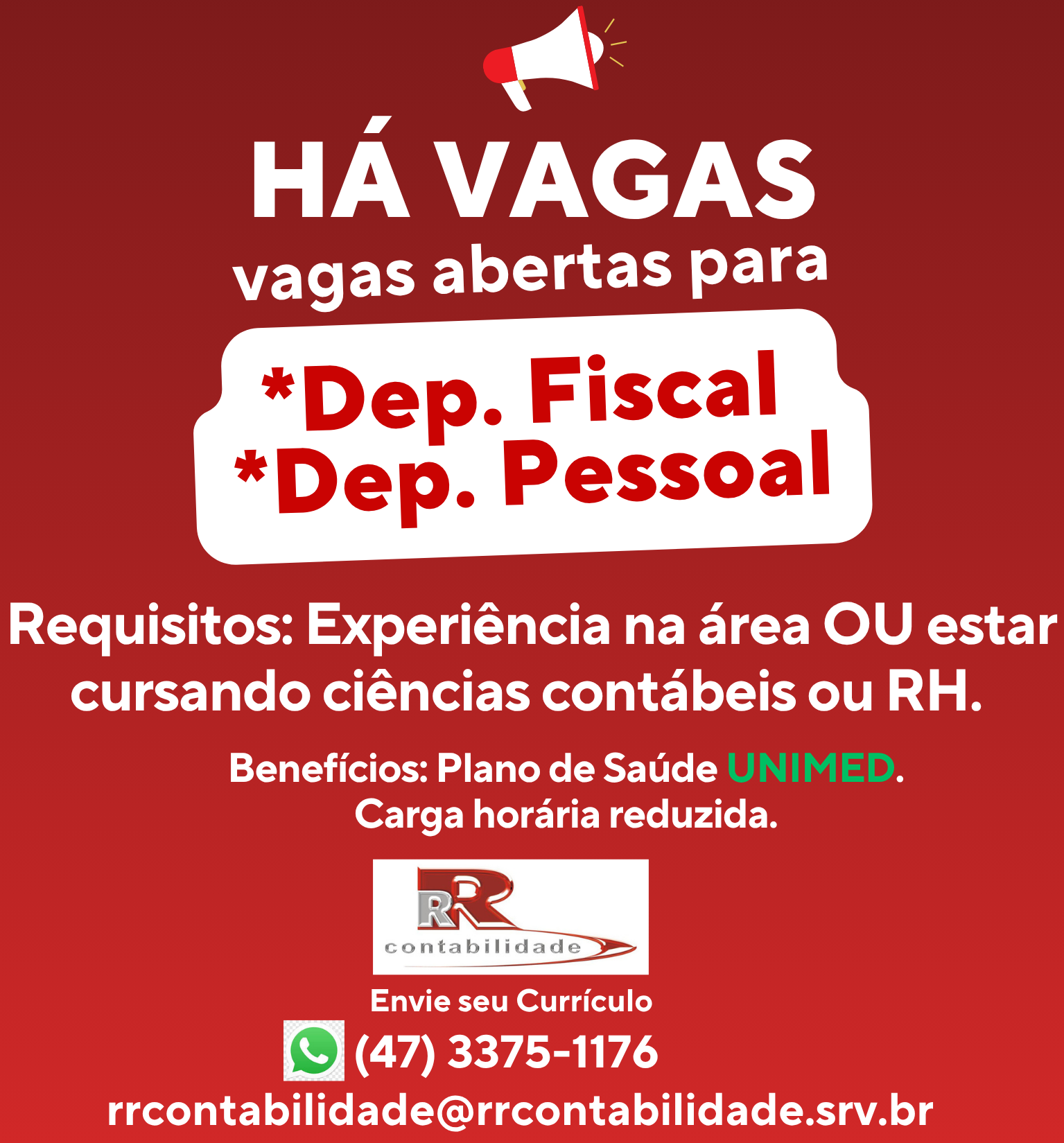 Há vagas - RR Contabilidade